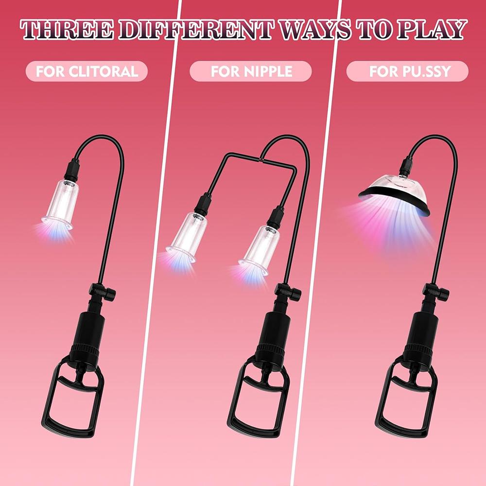 Игрушки для взрослых для женщин Автоматический вакуумный насос для вагины Присоска для сосков и клитора с 6 мощными режимами Женская мастурбация
