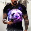 New Fun Animal Panda Pattern Men's T-Shirt Printed T-Shirt Fashion Round Neck Plus Size Short Sleeve Personalized Men's T-Shirts