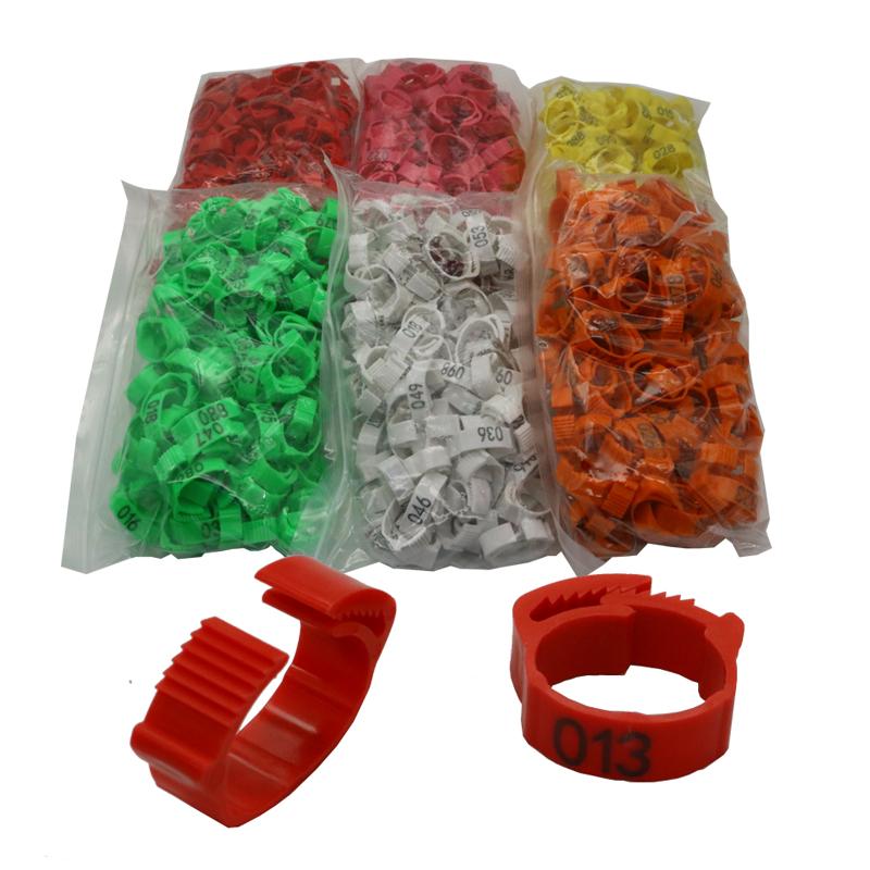 20PCS Chicken Foot Ring Adjustable Size Poultry Leg Digital Label Buckle Ring 6 Colors Plastic Chick Duck Goose Farm Equipment