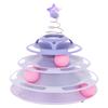 Cat Toy Roller 3 Levels Antislip Base Easy To Clean Interactive Turntable Track Toy for Batting Chasing Swatting Purple