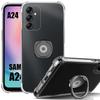 Case - BOOLING - for Samsung Galaxy A24 - Shockproof Silicone - Transparent - Integrated Stand