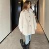 Autumn and Winter Mohair Warm All-match Coat Ladies Button Coat Coat Women High-end Imitation Mink Fur Coat