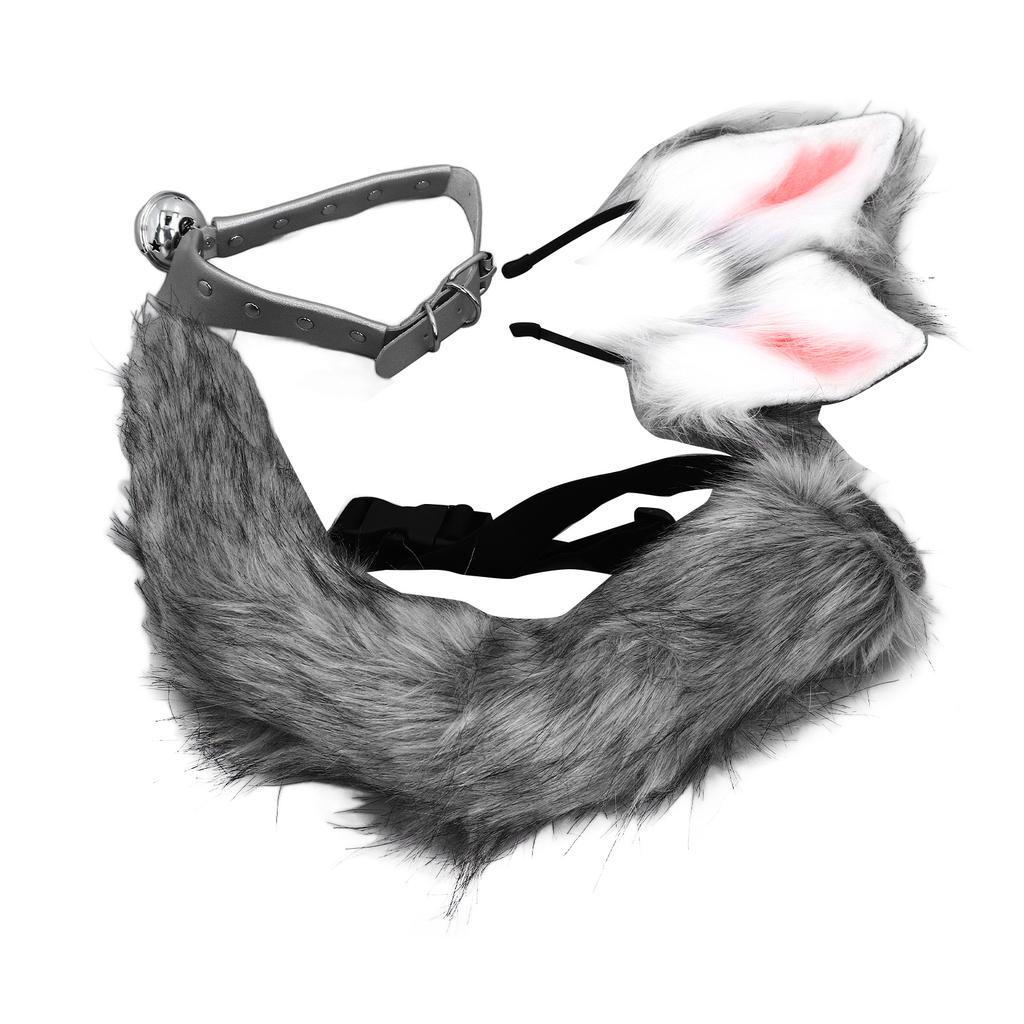 Искусственный мех волк лисий хвост уши заколки для волос воротник набор кошачьи уши и волк лисий хвост животное косплей