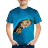 Boy's Zipper Cat Graphic Kids's T-shirt Fashion Short Sleeve Tops Boy Girl T-shirt Animal 3D Printed Summer Children's Clothing