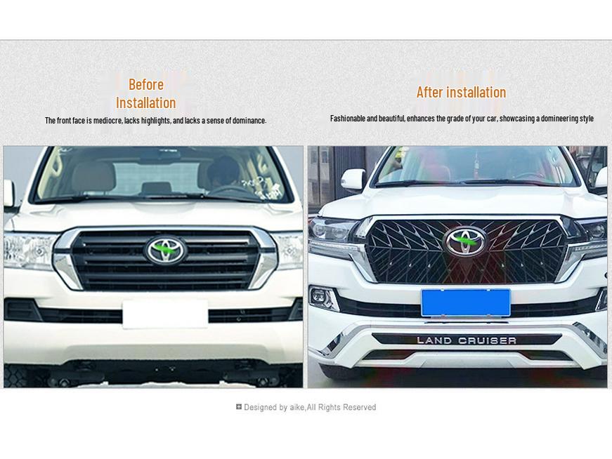 Подходит для Land Cruiser 2008-2021 годов выпуска: Спортивная отделка и рамка центральной решетки радиатора