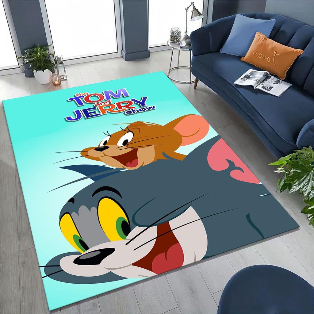 3D ковер с рисунком мультфильма Том и Джерри (Кот и Мышь) для спальни, гостиной, дивана, прихожей, большой нескользящий напольный коврик для детей