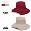 Brim Reversible Wide Sun Hat With Solid Color Design For Summer Casual Use