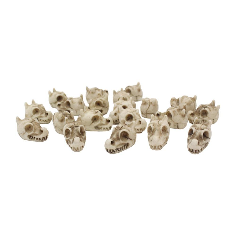 20PCS Lightweight Halloween Skull Figurine Resin Miniature Dragon Skull Figurine  Home Decoration