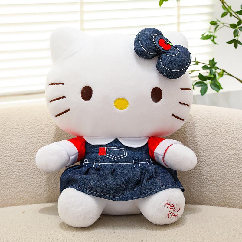 Кросс-бордер Джинсовое платье Плюшевая игрушка KT Cat Украшение