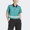 adidas Originals Adicolor 70s Retro Series Пуловер с логотипом и принтом поло с короткими рукавами Женские топы Зеленый IK7851