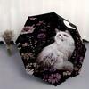 1pc Starry Sky and White Cat Automatic 3-Fold Umbrella Design, Cute Cartoon Pattern, Portable Outdoor Umbrella, Perfect, Holiday Gift for Disney fans.