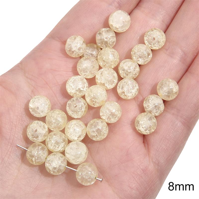 20Pcs Crystal Glass Beads Sunshine Color Loose Space Beads for Bracelet Necklace DIY Jewelry Craft Making Accessories