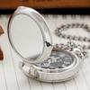 Крутые Серебряные Механические Карманные Часы в Промышленном Стиле с Римскими Цифрами Скелетные Винтажные Карманные Часы Женские Мужские