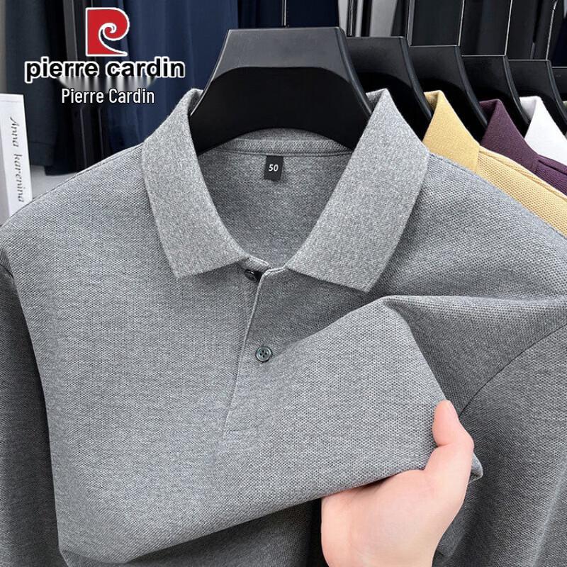 Pierre Cardin Мужская хлопковая рубашка-поло с длинным рукавом 100%