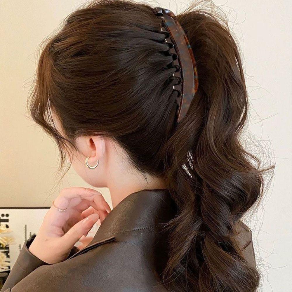 Acetic Acid Leopard Print Hair Clip Large Size Vertical Clip Creative Acetate Banana Clip Girl