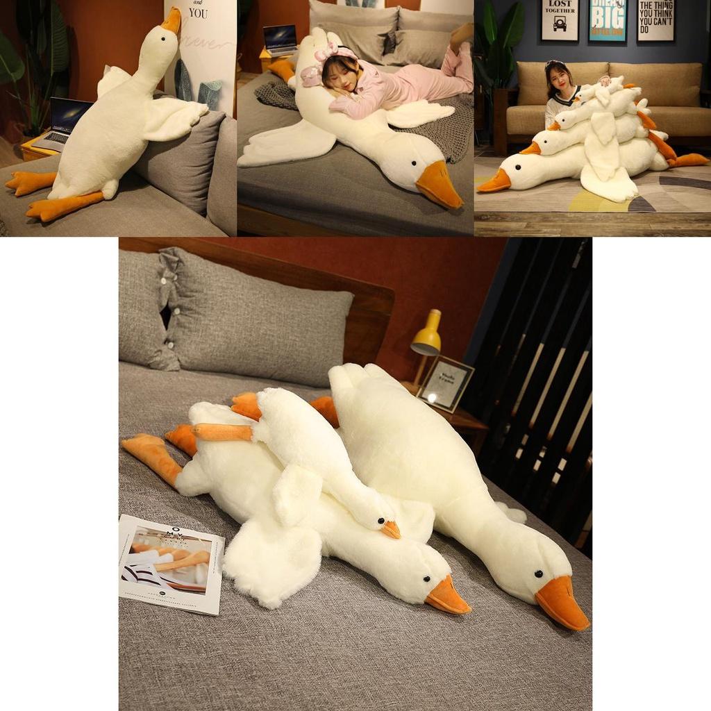 Delightful White Goose Huge Pillow Plush Sleeping Toy Cushion Gift