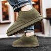 Мужские повседневные зимние ботинки Классический ретро-дизайн в стиле для прогулок по улице Повседневная офисная молодежная теплая обувь для взрослых Черные коричневые туфли