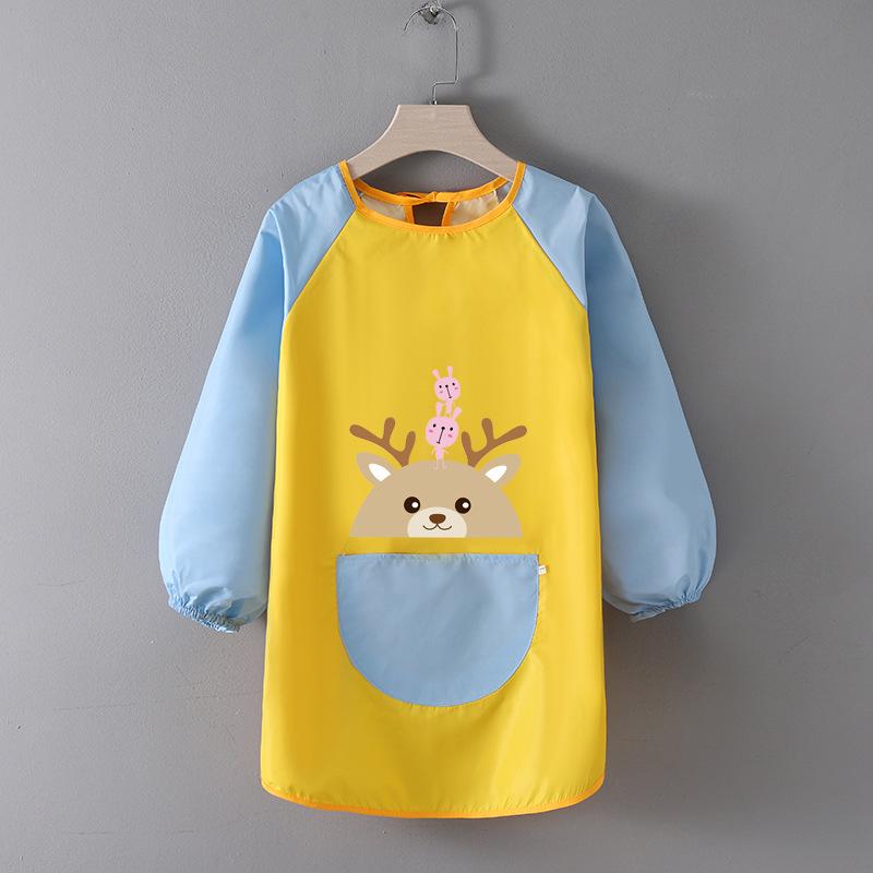 Детский водонепроницаемый художественный фартук с логотипом - Двусторонний фартук для рисования и еды