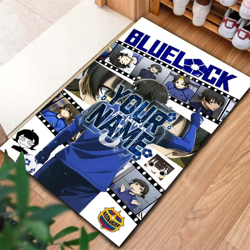 Blue Lock Soccer Custom Name Carpet Rug For Living Room Bedroom Home Sofa Decoration Kids Play Nonslip Floor Mat