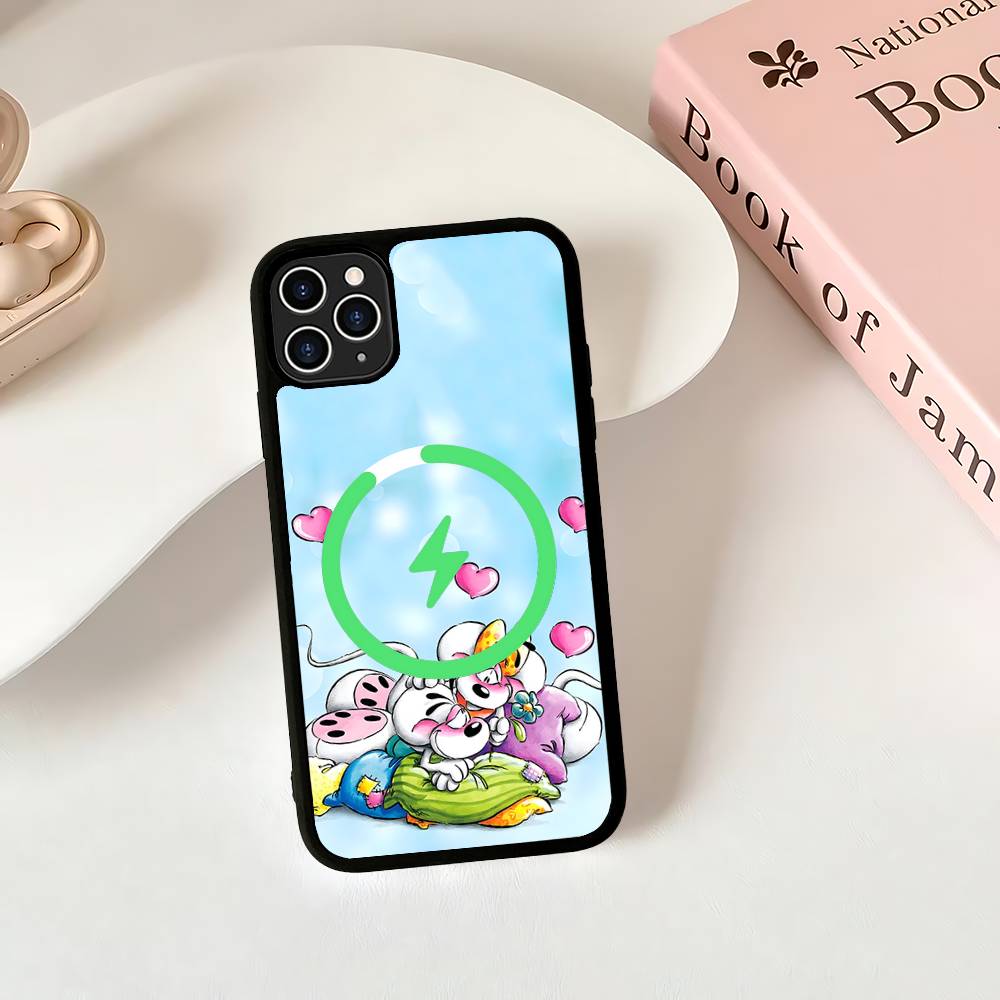 Cartoon D-Diddl Magnetic Matte Phone Case For IPhone 16 17 15 14 13 12 11 For Magsafe Wireless Charge Cover