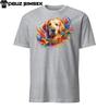 Colorful Golden Retriever Unisex T-Shirt | Paint Splashes Graphic Tee