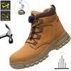 New Rotating Button Safety Shoes for Men Steel Toe Sneaker Non Slip Work Shoes Man Puncture Proof Protective Work Safety Boots
