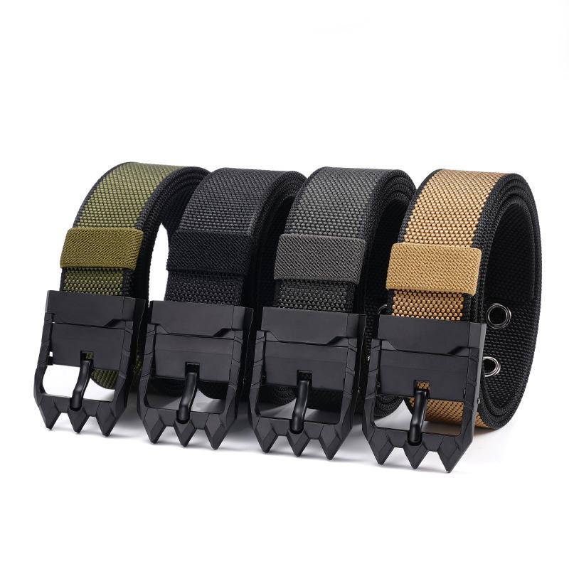 Men's Nylon Canvas Belt with Rotating Alloy Pin Buckle - Durable, Versatile Outdoor Tactical Belt