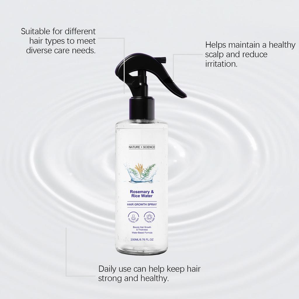 Nature x Science Rosemary Water with Rice Water Shampoo, Nourishing Strengthening, Oil Control Volumizing, Hair Repair, for All Hair Types