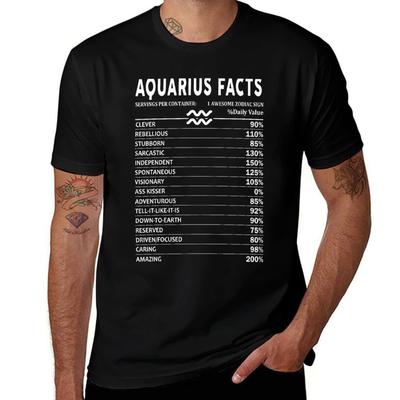 Aquarius Facts TShirt Basic Simple Design Short Sleeve Shirt