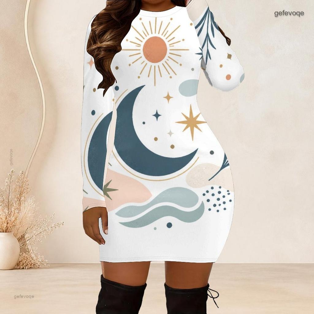 Plus Size Women Long Sleeve Slim Bodycon Midi Dress Soft Premium Casual Party Evening Outfit