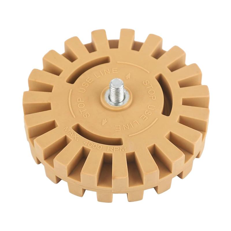 4inch Orange Rubber Decal Remover Wheel Sticker Eraser Cleaner Tool for RV Boat Bike Metal Surfaces