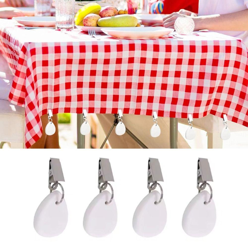 4PCS Windproof Marble Tablecloth Clip Decorative Table Cover Weight Tablecloth Drop  Picnic