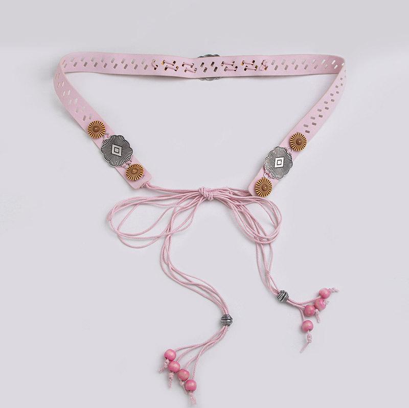 Богемный пояс Полые аксессуары Этнический стиль Пояс Ультраволокно Мягкий Отпуск Натуральная текстура Женская поясная веревка