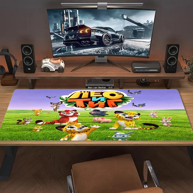 Leo and Tig Color Mouse Pad Large Gaming Table Cushion Non-slip Laptop Tablet Big Mousepad XXL Mat Mini PC Playmat With Lock edge