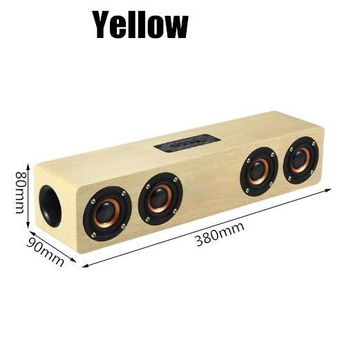 Wooden Soundbar Bluetooth Speaker Music Acoustic System 20W HIFI Stereo Music Surround LED Display Outdoor Speaker With FM Radio