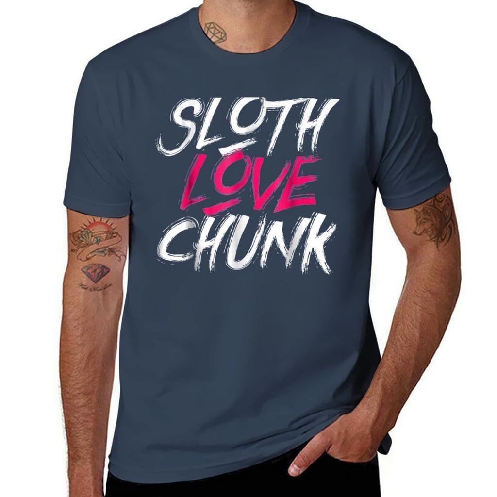 Sloth Love Chunk Vintage 80s Movie Gift Tshirt Running Gym Short Sleeve Sports Tee