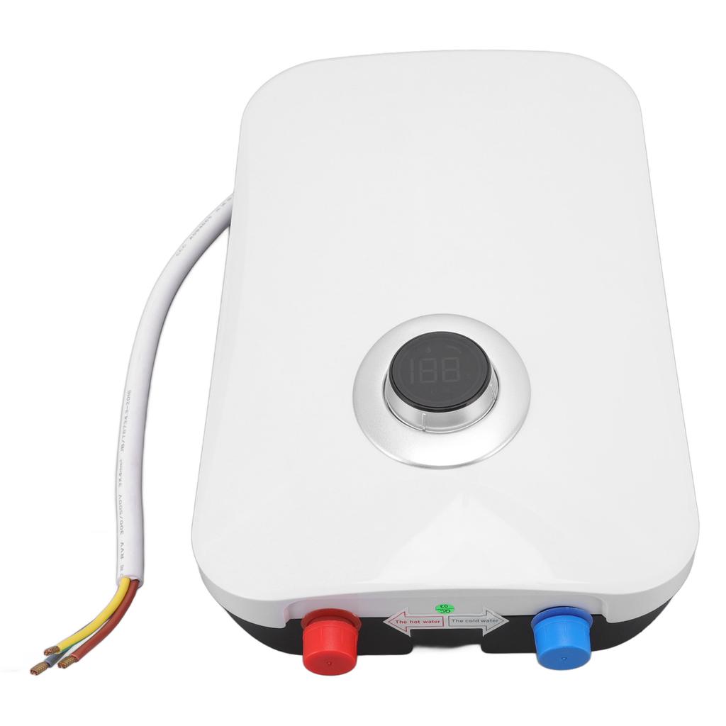 Проточный водонагреватель мощностью 7500 Вт с защитой от перегрева и интеллектуальным термостатом. Водонагреватель с