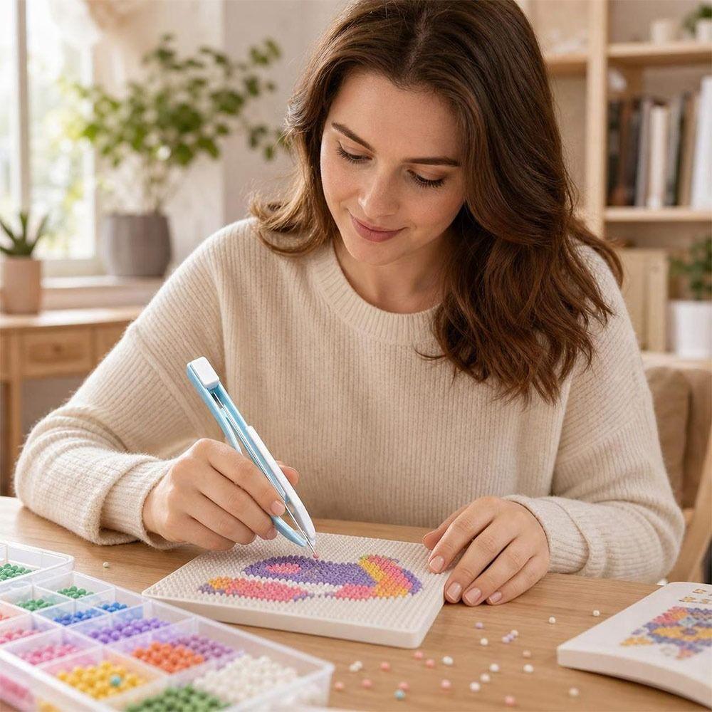 Press-On Mechanism Bean Needle Pen No-Shake Fuse Bead Pen For Bean Jigsaw Puzzle