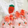 Пасхальные наряды для девочек, боди без рукавов с квадратным вырезом и принтом моркови, с бантом на голове