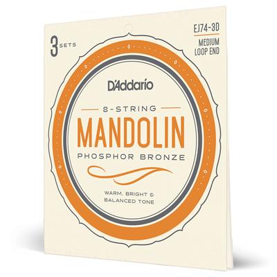 Струны для мандолины, фосфорная бронза, средние, 3 комплекта D'Addario .011-.040 EJ74-3D []