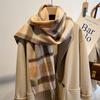 New British Wool Scarf Women's Autumn and Winter Plaid Warm Fashion Versatile Mother Scarf Gift