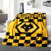 Name Custom Wolverhampton Wanderers Print Flannel Blanket High Quality Warm Comfortable Cover for All Seasons Perfect for Gifts Home Decor