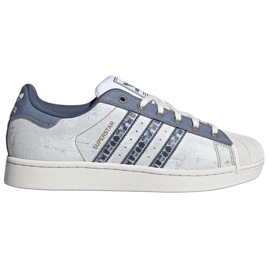 Adidas Оригинальные Superstar 2 Универсальные Удобные Низкие Кеды для Скейтбординга Унисекс Кроссовки Белые Синие JS2488