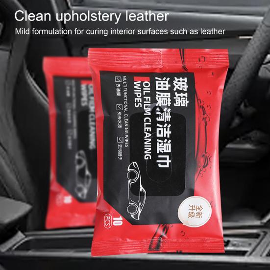 5 Pcs Car Glass Cleaning Wipes Portable Windshield Cleaner Wipes Multipurpose Oil Film Cleaning Wipes for Automotive Glass Home Windows Mirrors