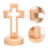 Dinning Table Decor Cross Ornament House Decorations for Home Wooden Craft Baby Number Wedding