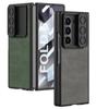 Luxury PU Leather Hard PC Phone Cover for Samsung Galaxy Z Fold 6 Case Shockproof with Screen Protector Camera Protection