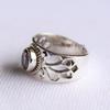 Oval Amethyst Ring, Wide Band 925 Sterling Silver Ring, February Birthstone