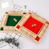 Shut The Box Board Game with 2/4 Dice Four-sided Kids Adults Family Educational Math Number Strategy Game Wooden Close The Box Toy Game Night Props