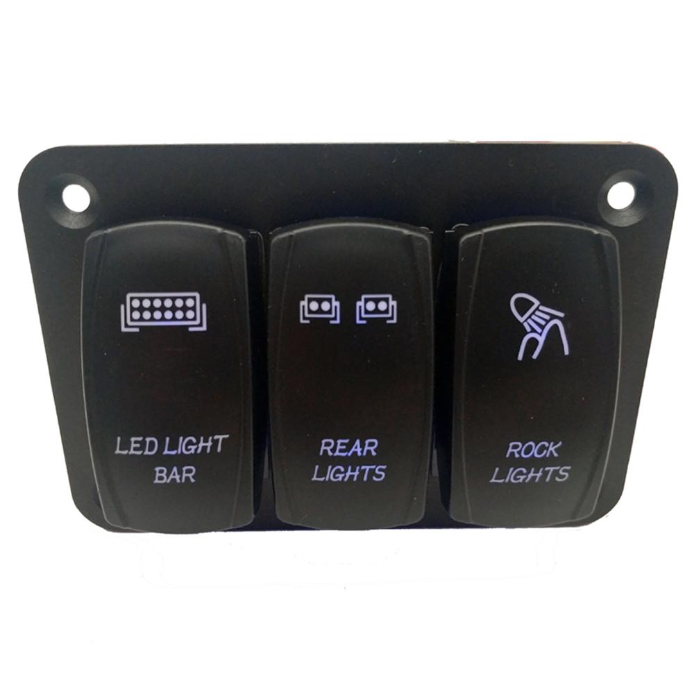 Новая панель тумблеров на 3 положения 12В/24В с синей светодиодной подсветкой для автомобиля, морского судна, лодки