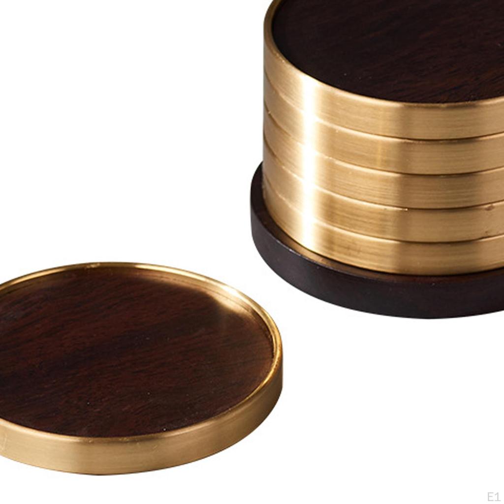 6 Pieces Wooden Coaster Multiuse Lightweight Easy Carrying Coffee Mug Mat Table Protection for Tea